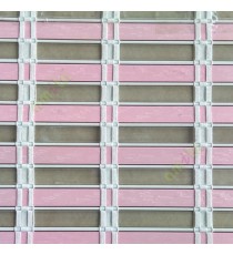 Pink white color horizontal stripes transparent flat scale and cylinder stick with vertical thread stripes rollup mechanism PVC Blinds 